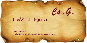 Csóti Gyula névjegykártya