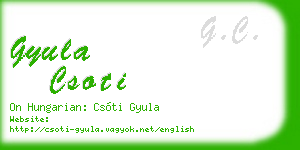 gyula csoti business card